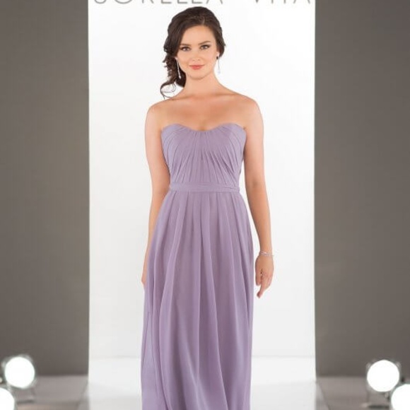 Sorella Vita No Strap Dusty Lavender Chiffon Dress - Picture 1 of 3